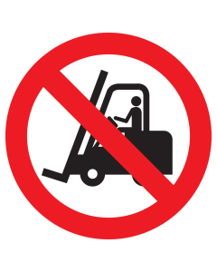 Greenline UV sticker met pictogram Heftrucks verboden ISO7010 - P006