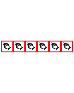 Verpakkingstape op rol met pictogram "Oxiderende Stoffen" - GHS 03
