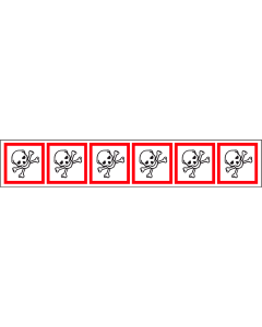 Verpakkingstape op rol met pictogram "Giftige Stoffen" - GHS 06