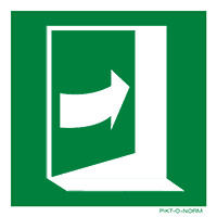 Pictogram rechts duwen om te openen ISO 7010