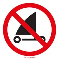 Pictogram strandsurfen verboden volgens ISO 7010
