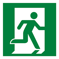 Pictogram nooduitgang rechterkant ISO 7010