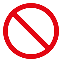 Verbodspictogrammen ISO 7010